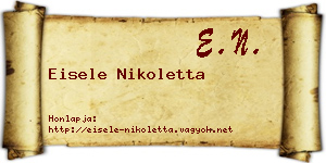 Eisele Nikoletta névjegykártya